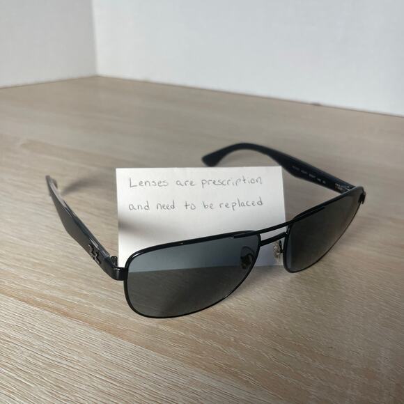 Ray-Ban RB3533 002/71 Sunglasses Black FRAMES ONLY 57-17-140 Excellent Cond - Picture 1 of 8